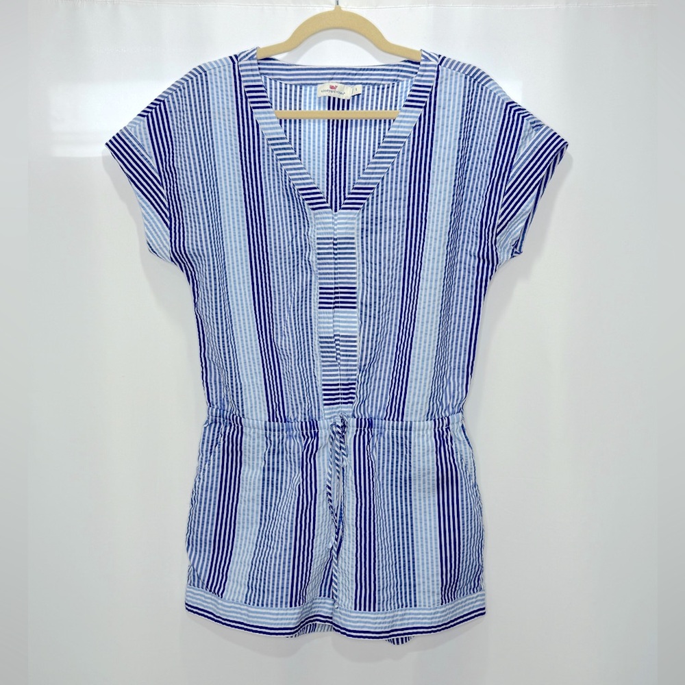 Vineyard Vines Blue and White Striped Romper - Picture 4 of 13